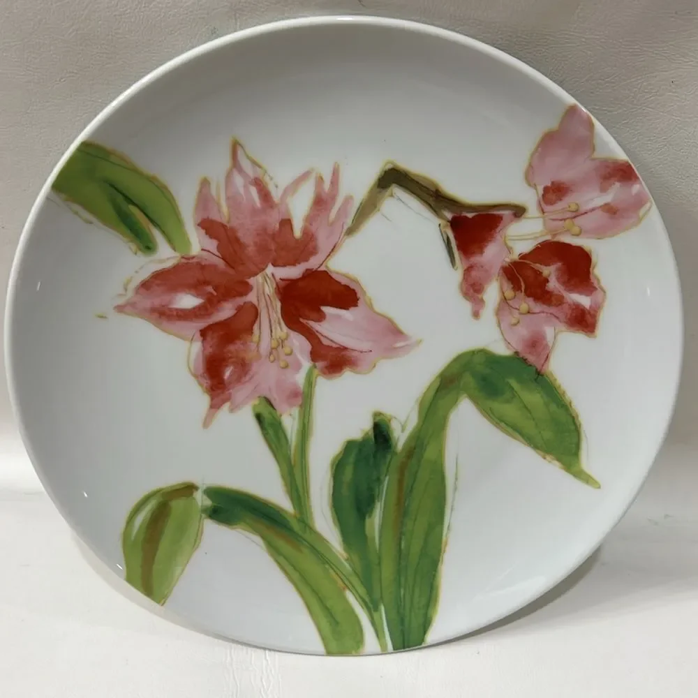 Paula Deen Amaryllis 4 piece plate set salad dessert appetizer spring summer